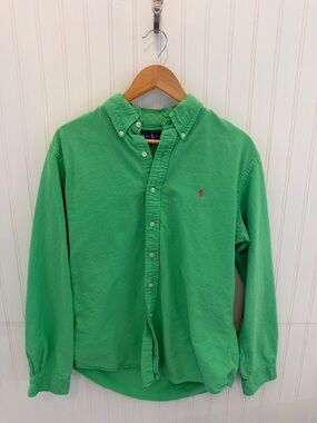 Ralph Lauren - Classic Fit Striped Stretch Oxford Long Sleeve Woven Shirt Size L